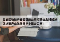 娄底区块链产业园引进公司招聘信息[娄底市区块链产业发展领导小组办公室]