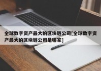 全球数字资产最大的区块链公司[全球数字资产最大的区块链公司是哪家]