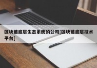 区块链底层生态系统的公司[区块链底层技术平台]